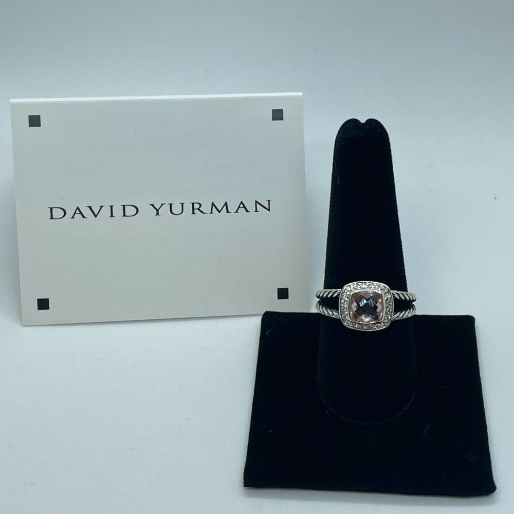 David Yurman Morganite Petite Albion RIng Size 7